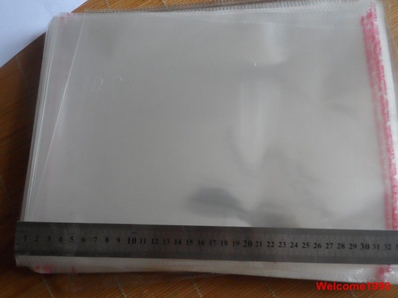 24*34cm Good quality OPP jewelry bag Book /Clothes bag packaging self adhesive seal clear plastic bag transparent