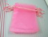 100pcs / 1 LOT Pink Transparent Organza Torba prezentowa Bożego Narodzenia / Ślubna Torba prezentowa 7x9cm (003579)