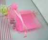 100pcs / 1 LOT Pink Transparent Organza Torba prezentowa Bożego Narodzenia / Ślubna Torba prezentowa 7x9cm (003579)