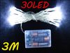 Christmas party battery string lights 30leds 3M led string lighting strings new battery operated red blue yellow white green 5 colors