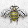 12 unids / lote venta al por mayor Crystal Rhinestone esmalte broches de abeja moda traje broche regalo de la joyería C178