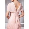 Free Shipping A Line Sweetheart Floor Length Pink Chiffon Short Sleeve Evening Dresses Beads Pleated Modest Prom Dresses Sexy Evening Gowns