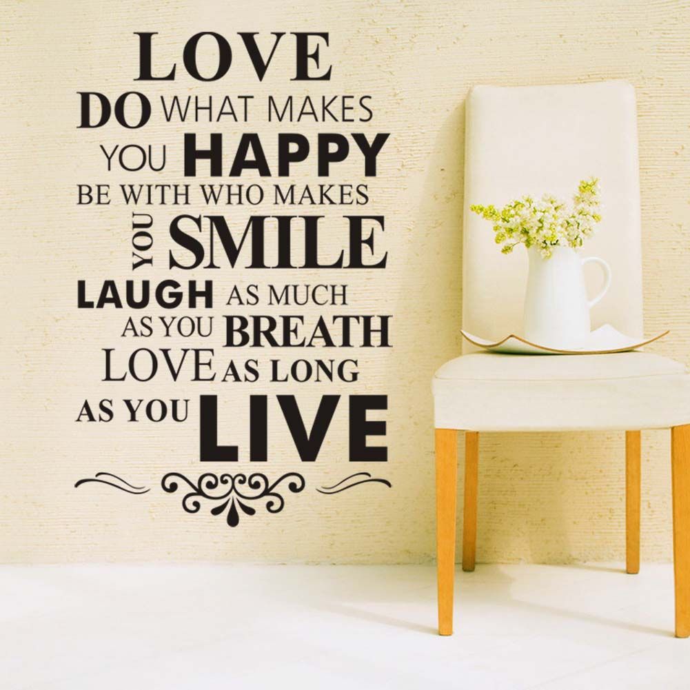 Love Do What Makes You Happy Vinyl Art Wall Lettering Sticker Love Quotes Home Wall Decor Decals For Living Room Decoration Wall Decal Sticker Wall Decal