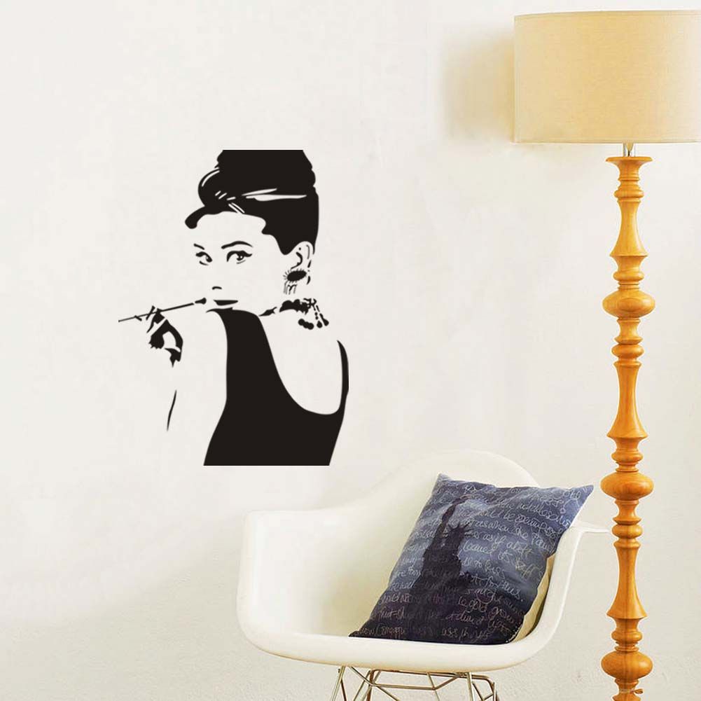 Audrey Hepburn Portrait Vinyle Amovible Stickers Muraux Accueil Art Decoration Murale Stickers Pour Salon Chambre Decoration Du 3 7 Dhgate French