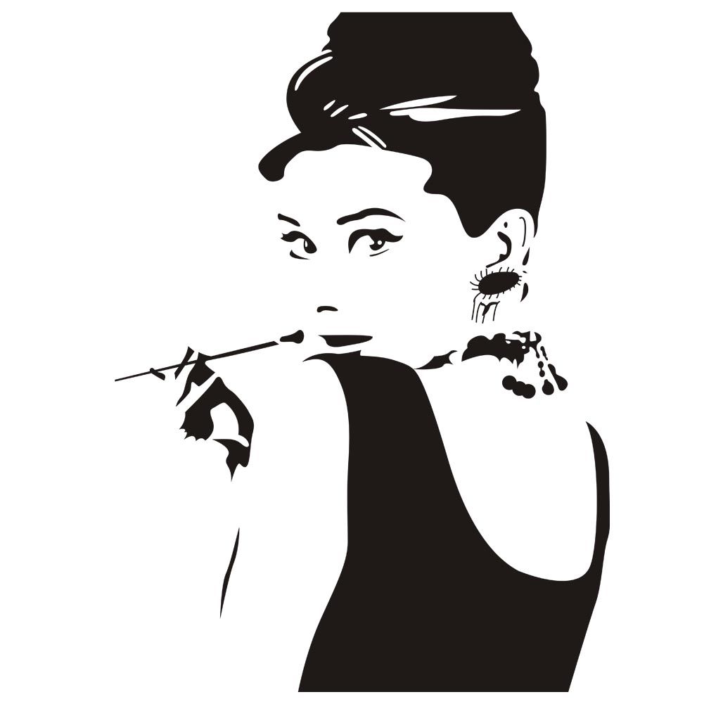 Audrey Hepburn Portrait Vinyle Amovible Stickers Muraux Accueil Art Decoration Murale Stickers Pour Salon Chambre Decoration Du 3 7 Dhgate French
