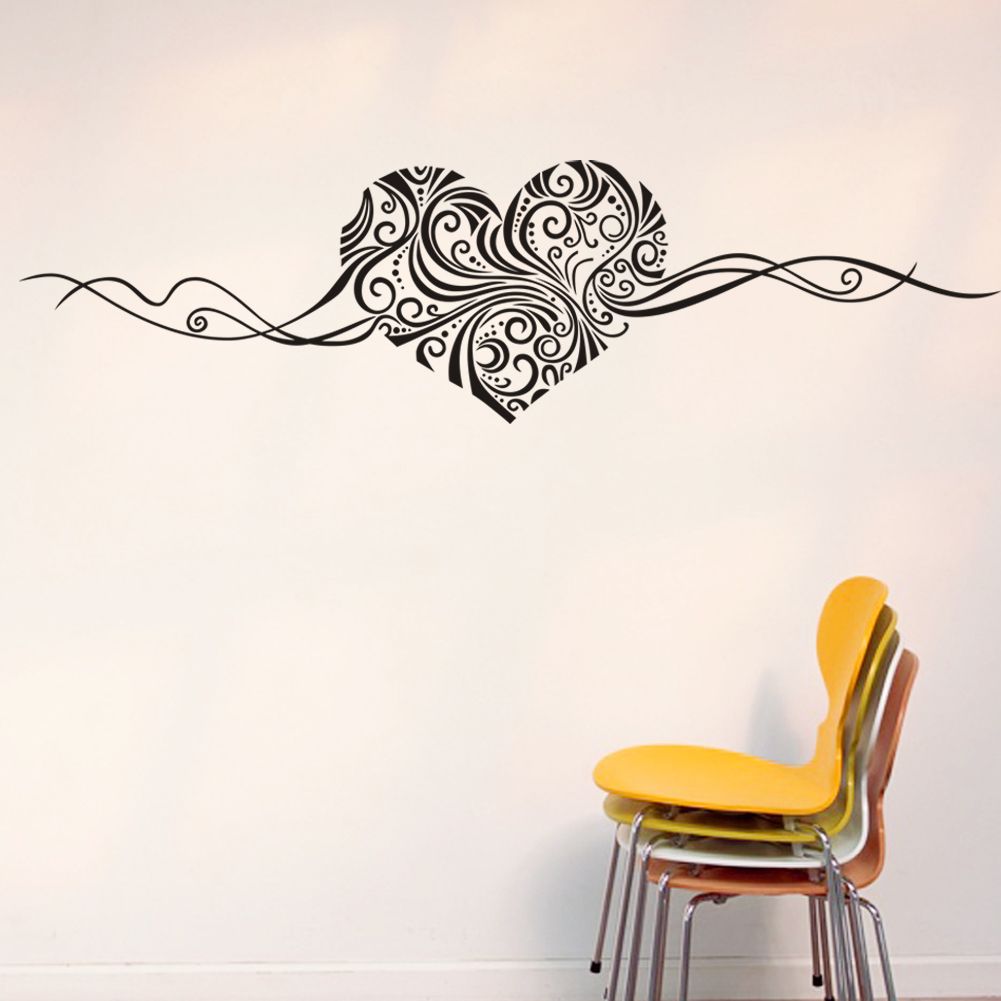 Artistic Heart Love Shape Wall Stickers, Vinyl Art Home Room Wall Decor