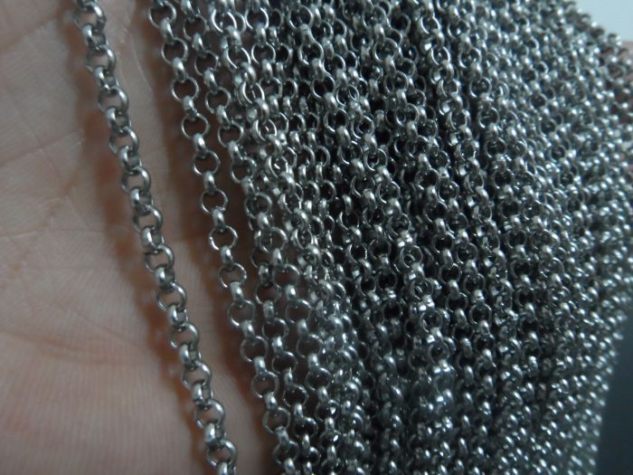 Sales promotion 10m Jewelry Finding Chain 3.5mm silver Stainless Steel ROLO Chain,FIT pendant DIY Necklace