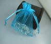 100pcs sacs-cadeaux en organza bleu ciel vendus par paquet 7 x 8,5 cm / 9x12 cm / 13x18 cm 4 pouces avec cordon de serrage sacs-cadeaux de fête de mariage