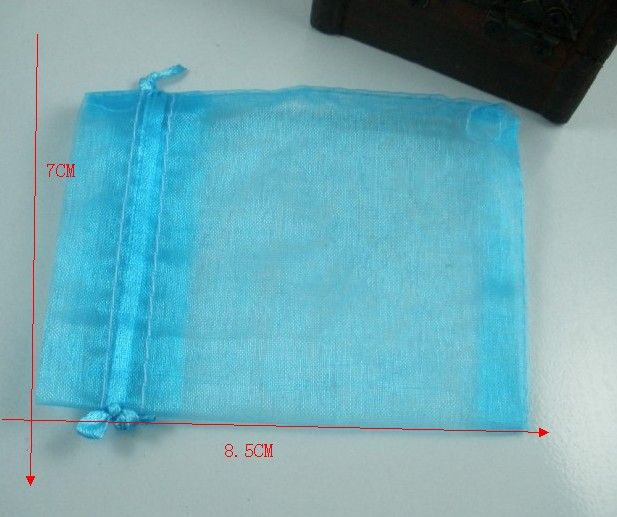 sacs-cadeaux en organza bleu ciel vendus par paquet 7 x 8,5 cm / 9x12 cm / 13x18 cm 4 pouces avec cordon de serrage sacs-cadeaux de fête de mariage