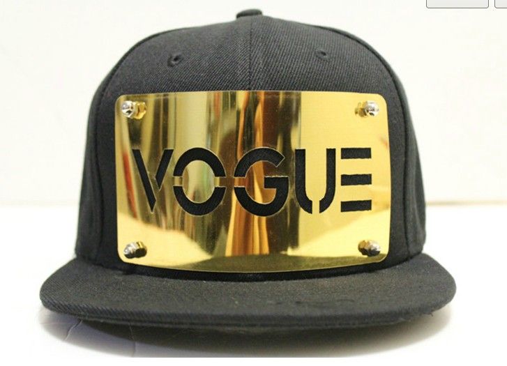 VOGUE Snapback Cap Unisex Adjustable Baseball Hat Fashion Gold Metal