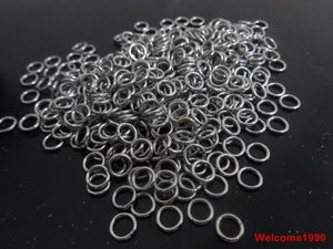 1000pcs / lot, god kvalitet DIY-delar, stark 316L Rostfritt stål splitring hoppa ring grossist