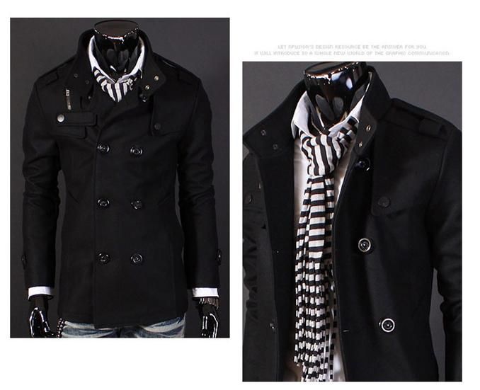 !Export. Winter Mens Double Breasted Overcoat Single Breasted Coat ...