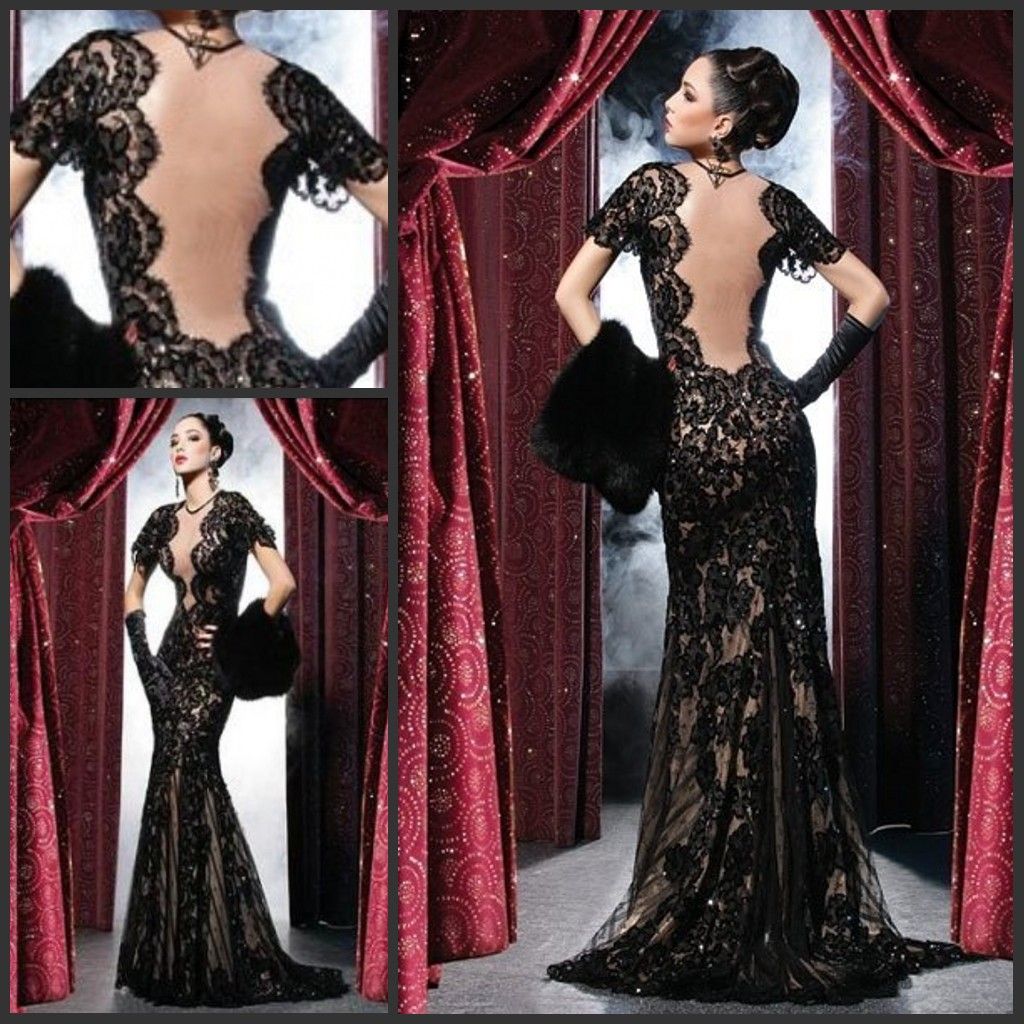 sexy lace prom dress