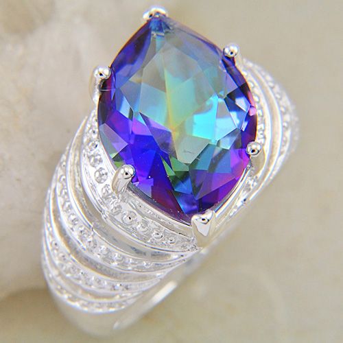 High Top KING Owner RING Gorgeous Blinking Mystic Topaz Fashion Crystal ...