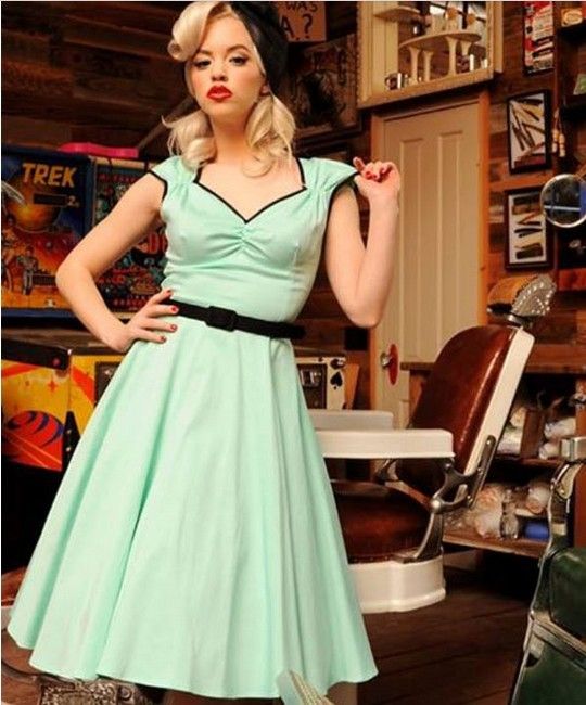 Vintage 50s Audrey Hepburn Rockabilly Pinup Party Swing Prom Dress From ...