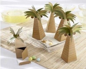 100 Palm Tree Düğün Favor Plaj Tema Favor Kutuları Şeker Hediye Kutusu Yeni