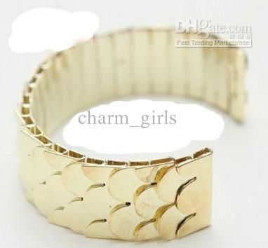 free shipping 20pcs* Shiny Fish Scales Wide Band Ladies Adjustable Bangle Hot Style Alloy Bracelet Cuff Wristband
