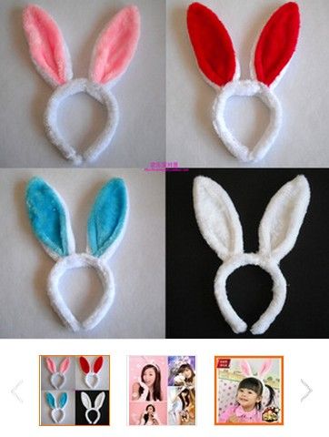 Mode femmes fille Bunny Rabbit Fluffy Ear Bandeaux En Peluche Head Band Costume Festive Party Décoratif De Noël Performing props coloré