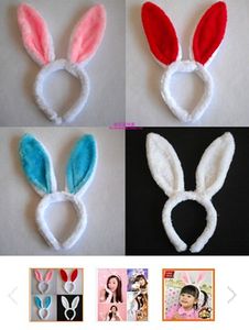 Fashion women girl Bunny Rabbit Fluffy Ear Headbands Plush Head Band Costume Festive Party Decorative Christmas Performing props colorful