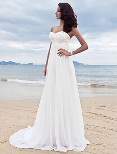 Glamorous Sheath/Column Sweetheart and Strapless Appliques, Beading, Draping Court Train Chiffon Wedding Dress