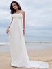 Glamorous Sheath/Column Sweetheart and Strapless Appliques, Beading, Draping Court Train Chiffon Wedding Dress