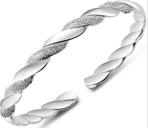 925 Sterling Silver Bangles för kvinnor Män Öppna Hand Smycken Bohemian Fashion Armband Kinesisk stil Justerbar högkvalitativ freeshipping