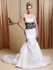 New Classic Taffeta Strapless Strapless Appliques Lace Black Appliques Trumpet Chapel Train Mermaid Wedding Dresses