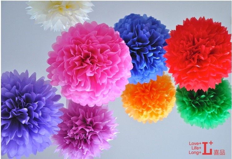 8 Inch 20cm DIY Colored Paper Flower Ball For Wedding Decoration Baby