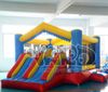 Yard Dual Slide Bounce House Gonflable Bouncer Bouncer Combo Jumper Moonwalk Bouncy Château Résidentiel Utilisez les jouets de trampoline avec ventilateur