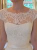 Hot Sale Charming Bateau Neck Lace Wedding Dresses A Line Cap Sleeves Bridal Gowns with Sash Bow Sweep Train Custom Made