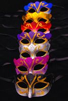 Maschera di partito di vendita di promozione con la mascherina di scintillio dell'oro veneziano unisex scintilla masquerade maschera veneziana maschere di martedì grasso mascherata di Halloween