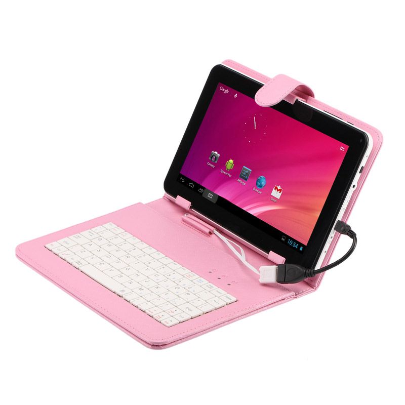 US Stock! 9 Inch Leather Flip Tablet Case With Stand Keyboard USB 2.0