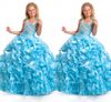 2013 Fall Ball Gown Halter Bead Sequin Ruffles Flower Girl Dresses Girls Pageant Dresses Pageant Dress5490670