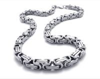 Wholesale 20 inches Top Selling mm wide silver byzantine chain stainless steel Jewelry Men s necklace Pick lenght best price free ship