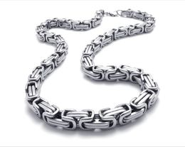 20 - 40 inches Top Selling 8mm wide silver byzantine chain stainless steel Jewellery Men's necklace Pick lenght best price free ship