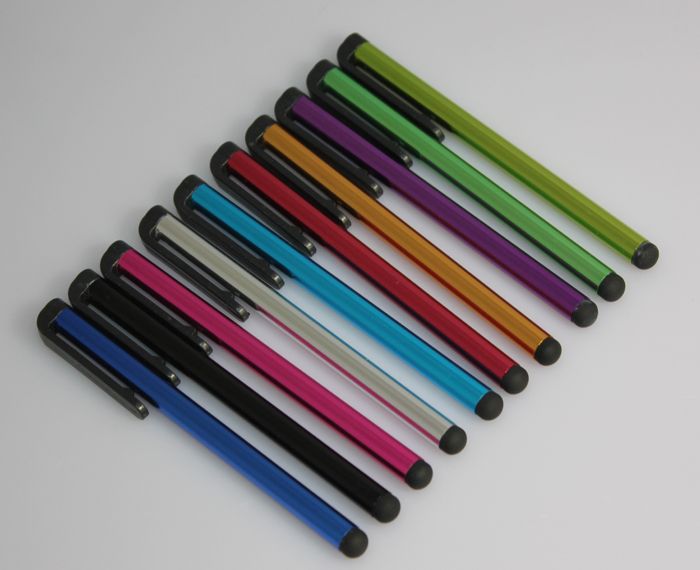 Nyaste Färgglada Kapacitiva Pekskärm Pen Styluspenna för iPad2 iPhone 5S 5G 4S Samsung Galaxy S4 S5 HTC Huawei Mobiltelefon DHL Gratis frakt