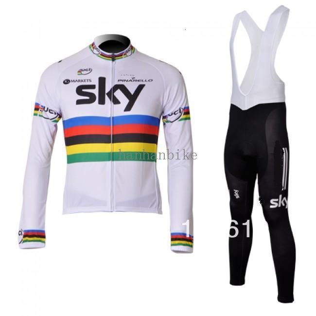 Men's Road Sportswear SKY UCI Winter Thermal Fleece Bicycle Bike