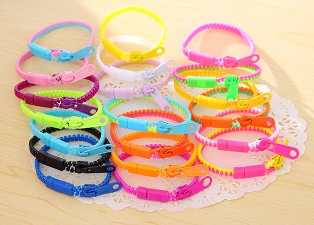 Gratis verzending 2013 nieuwe zip armband polsband snoep armband populaire rits armband 50pcs