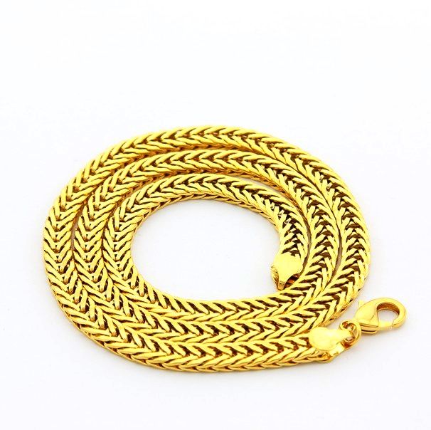 2021 High Quality 24K Gold Plated 5.8MM 20inches Chain Necklace Fashion