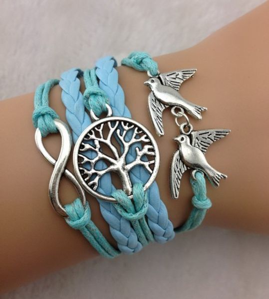 

fashion vision infinity bracelet tree of life in silver ,love bracelet, leather bracelet jewelery model no.hy1086