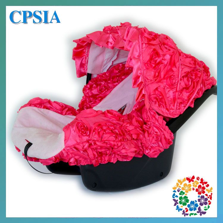 Damask White Black And Pink Infant Car Seat Cover Baby Car Seat Cover Canopy Cover Fit Most