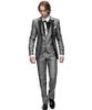 New Style Slim Fit Groom Tuxedos Light Grey Best man Peak Black Lapel Groomsman Men Wedding Suits Bridegroom (Jacket+Pants+Tie+Vest) J296