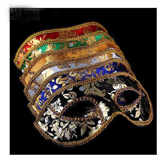 2013 new Half Face Mask Halloween Masquerade mask male, Venice, Italy, flathead lace bright cloth masks