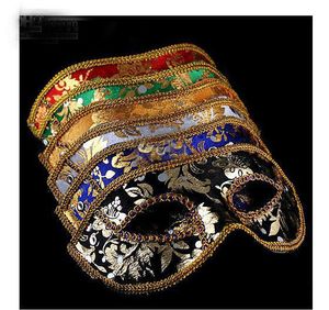 2013 Ny 20st Halv ansikte Mask Halloween Masquerade Mask Man, Venedig, Italien, Flathead Lace Bright Cloth Masks