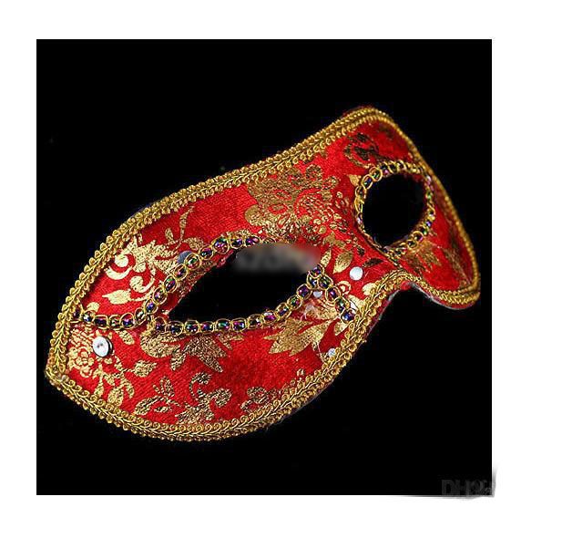 2013 new Half Face Mask Halloween Masquerade mask male, Venice, Italy, flathead lace bright cloth masks