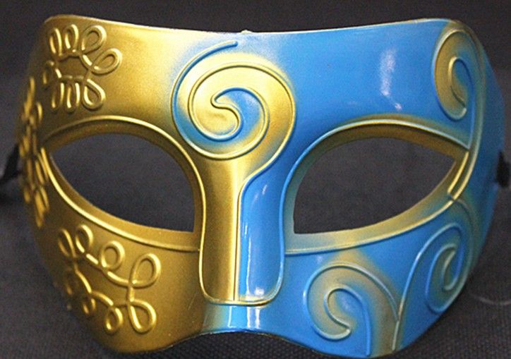 Sliver & Gold Half Faces Venetian Mens Mask Mardi Gras Masquerade Halloween Costume Party MASKS