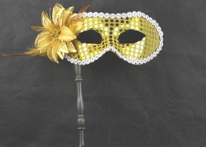 Similar Feather Masquerade Mask On A Stick Wedding Party Mask Black Blue more Color-option