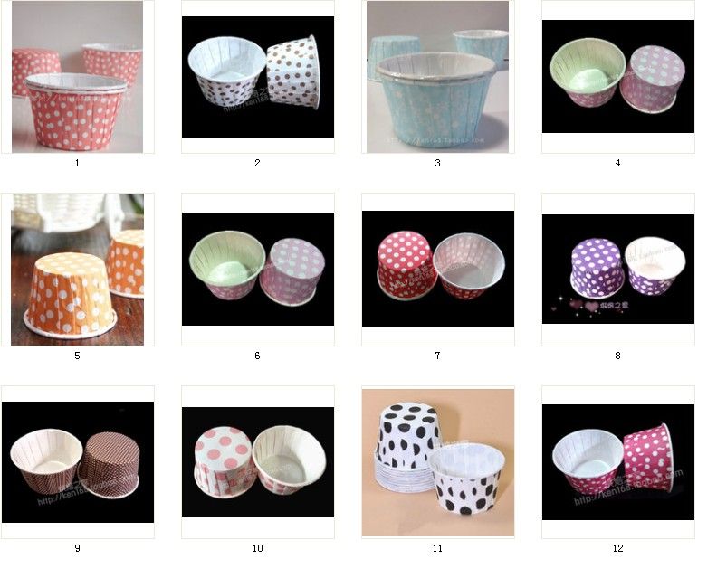 Mieszaj kolory okrągłe papierowe muffinki kubki ciastek Cupcake Etue Piecz kubek Cupcake Opakowania KD1