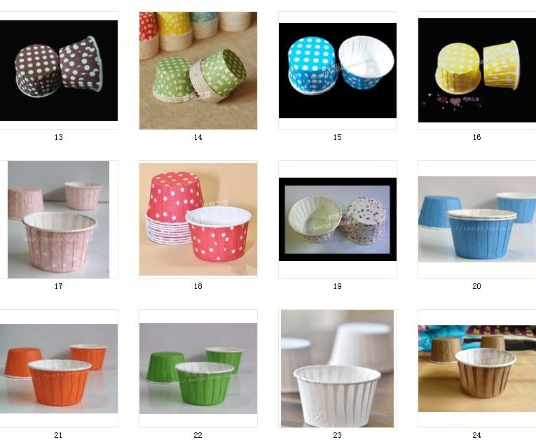 Mieszaj kolory okrągłe papierowe muffinki kubki ciastek Cupcake Etue Piecz kubek Cupcake Opakowania KD1