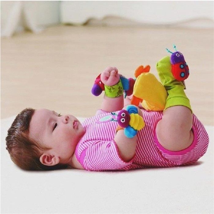 2018 Wholesale 5 5 Lamaze Wrist Rattle Foot Socks Toy Set Foot